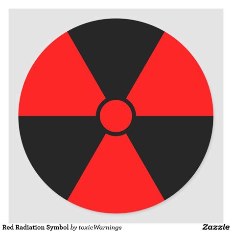 Red Radiation Symbol Classic Round Sticker | Zazzle | Round stickers, Symbols, Custom stickers