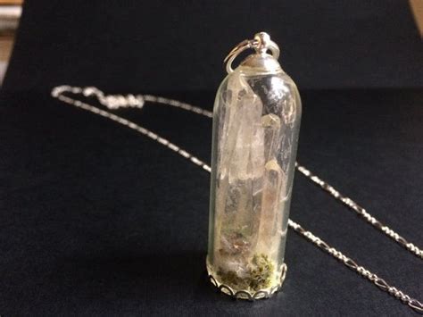 Crystals Inside A Glass Vile Test Tube Crystal Necklace With Etsy Quarts Crystal Glass