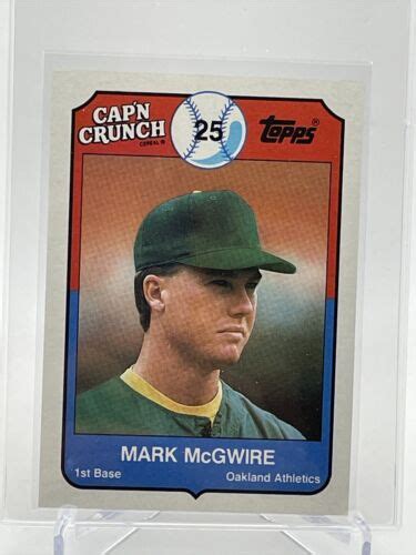 1989 Topps Cap N Crunch Mark McGwire Baseball Card 22 Mint FREE