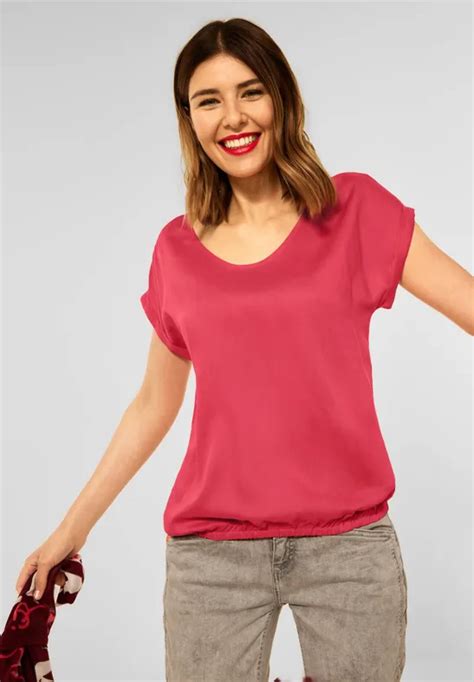 Street One Bluse In Unifarbe Für Damen In Pink Laurentia Street One