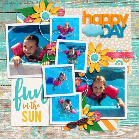 Funinthesun Summer Scrapbook Layouts Vacation Scrapbook Scrapbook