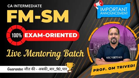 Ca Inter Fmsm Exam Oriented Fasttrack Batch For Sep Jan Attempt