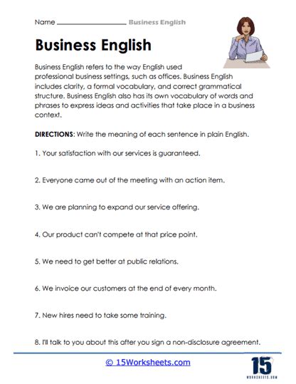 Business English Worksheets 15