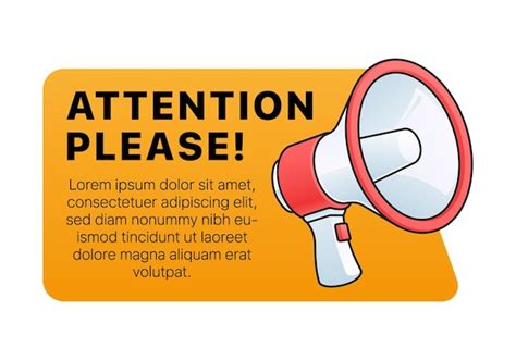 Premium Vector Attention Please Sticker With Megaphone