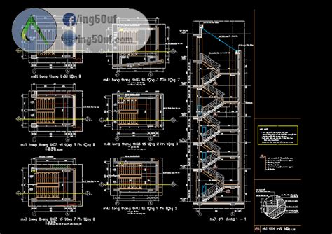 مجموعة بلوكات سلالم تفاصيل مقاطع اوتوكاد Dwg