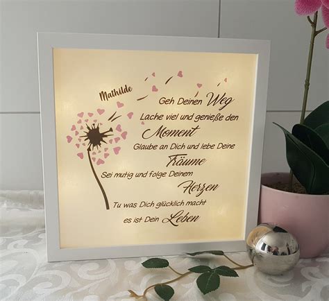 Bilderrahmen Beleuchtet Geh Deinen Weg Pusteblume Bild Etsy De