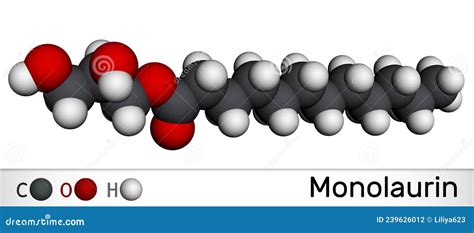 Monolaurin Molecule 3d Molecular Structure Ball And Stick Model Structural Chemical Formula