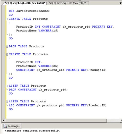 Sql Server 2008 Creating Primary Key Foreign Key And Default Constraint Sql Authority