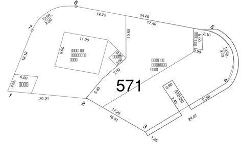 Survey Site And Building Demarcation Drawing With Ter