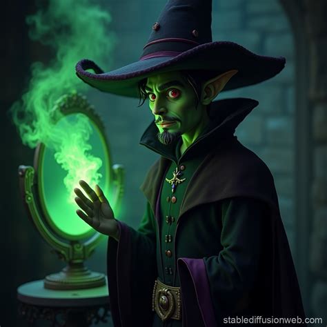 Handsome Evil Wizard In Black And Purple Attire Stable Diffusion Online