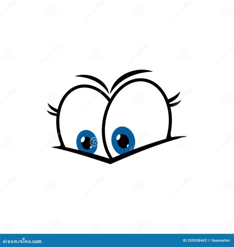 Cartoon Eyes Face Smile, Cartoon Emoticon Staring Stock Vector ...