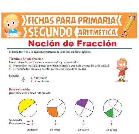 Ficha De Noción De Fracción Para Segundo Grado De Primaria Segundo Grado De Primaria