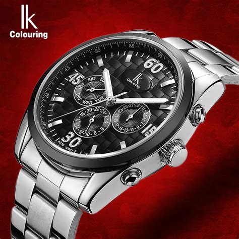 IK Colouring Week Date 24 Hours Sub Dials Automatic Mechanical Watches