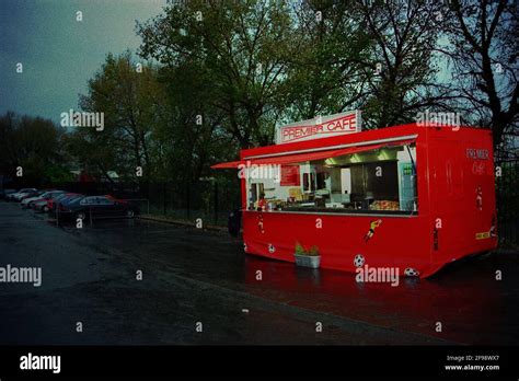 A Food Stall Outside Old Trafford Stadium In Manchester Uk Stock Photo