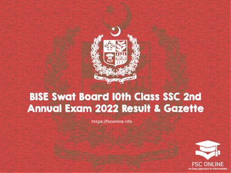 Bise Swat Board Th Class Ssc Nd Annual Exam Result Gazette