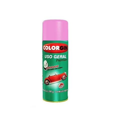 Tinta Spray Rosa Gbr Brilhante Ml Uso Geral Premium Colorgin