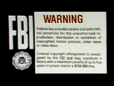 Video - FBI Warning Logo (1978-2004) with the blown whistle (1997-1998 ...