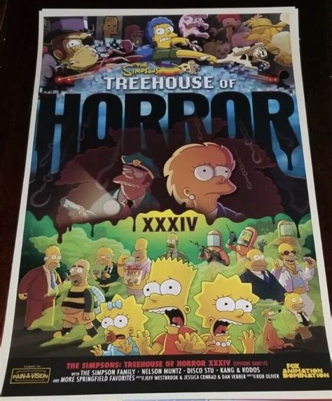 2023 Sdcc Hulu The Simpsons Treehouse Of Horror Xxxiv 12x18 Poster Ebay