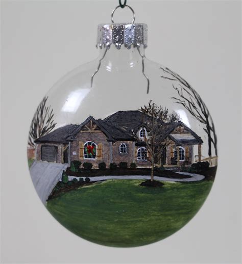 Custom House Ornament With Landscape Personalized Hand Etsy House