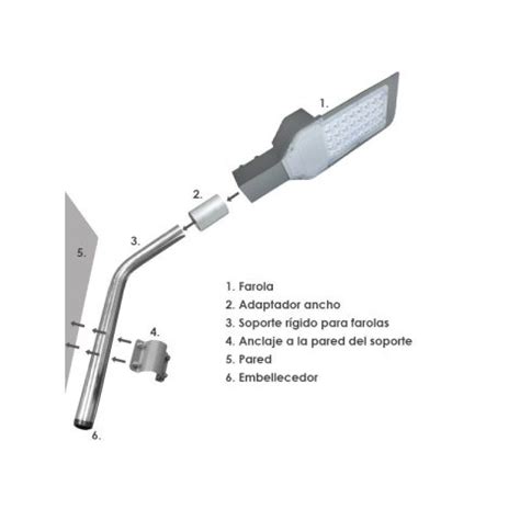 Brazo Luminaria Tubo Inox Mm Farola