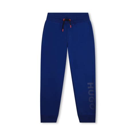 Pantalon De Jogging En Molleton Gratté Enfant Hugo Bleu Chez Dmsports