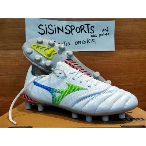 Jual SEPATU BOLA MIZUNO MORELIA NEO 3 BETA LEATHER WHITE MULTI COLOUR