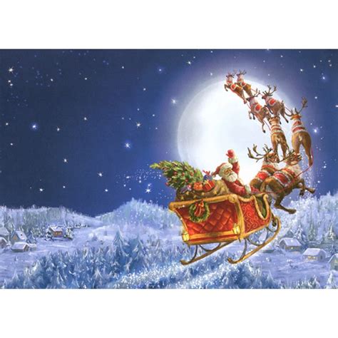 Santa Sleigh And Reindeer