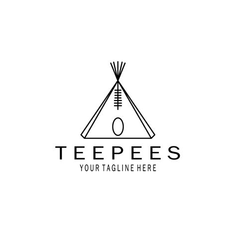 Teepees Logo Design Vector Illustration Line Art Linear 7412398