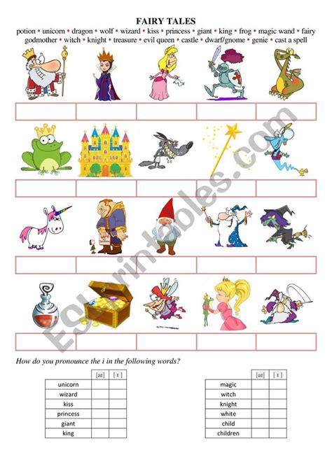 Fairy Tales Vocabulary Esl Worksheet By Chouquette