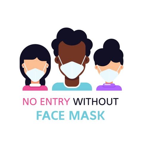 No Wear Mask Sign Icon In Flat Style Royalty Free Vector