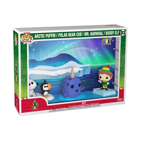 Funko Pop Buddy Bear Moment Deluxe Elf Narwhal Scene Vinyl Figures