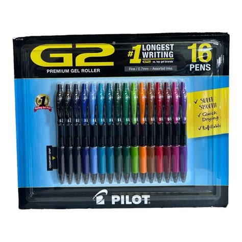 Pilot G2 Premium Refillable Retractable Gel Ink Pens Fine Point 07mm