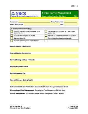 Fillable Online Forage Harvest Management Field Office Technical