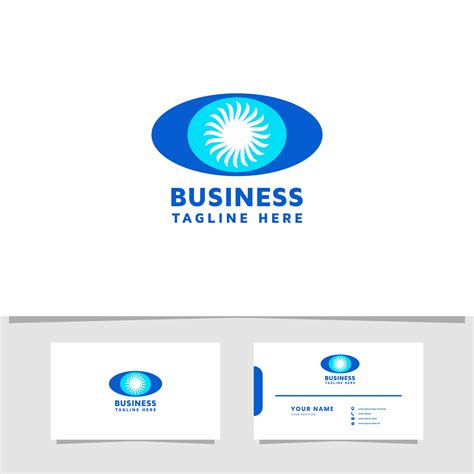 Blue eye logo with business card template 3107129 Vector Art at Vecteezy