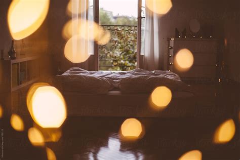 Bedroom And Christmas Lights By Stocksy Contributor Mosuno Stocksy