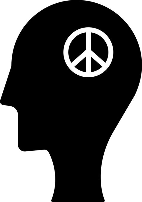 Black And White Illustration Of Peace Mind Icon 24279237 Vector Art At