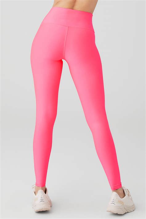 High Waist Airlift Legging Fluorescent Pink Coral Alo Yoga