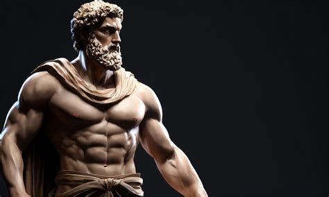 Lexica Strong Stoic Man Full Body Muscle Stoic Sculpture Dark