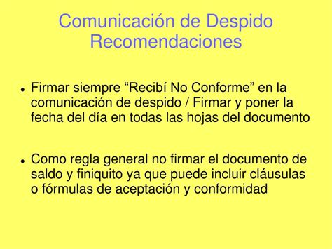 Ppt InformaciÓn Sobre Despidos Powerpoint Presentation Free Download