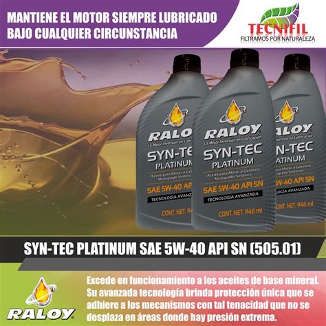 CATÁLOGO DE ACEITES RALOY COLOMBIA TECNIFIL