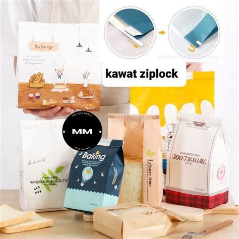 Jual Pcs Plastik Roti Tawar Kertas Ziplock Kawat Kantong Kemasan Roti