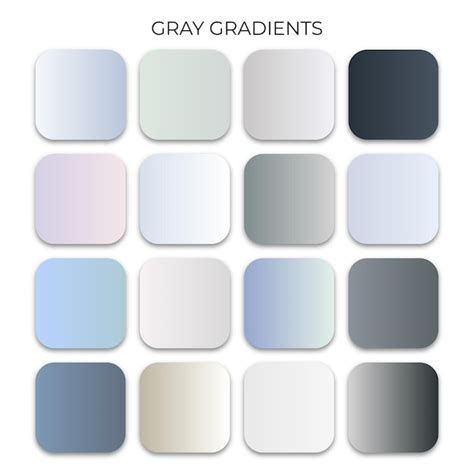 Premium Vector | Set of gray gradient color palette