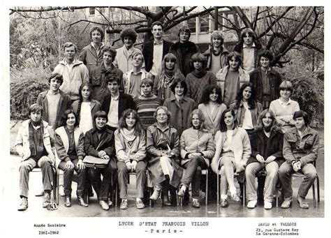 Photo de classe 1er D 1981 1982 de 1982 Lycée Francois Villon