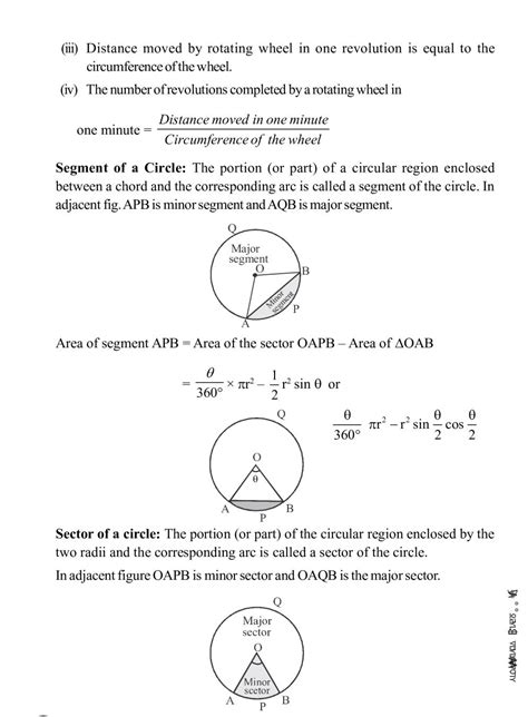 Class 10 Maths Area Related To Circles Notes All Important Notes