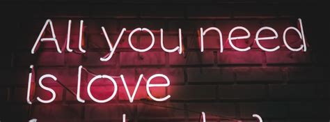 All You Need is Love Pink Neon Light Sign Facebook Cover Photo