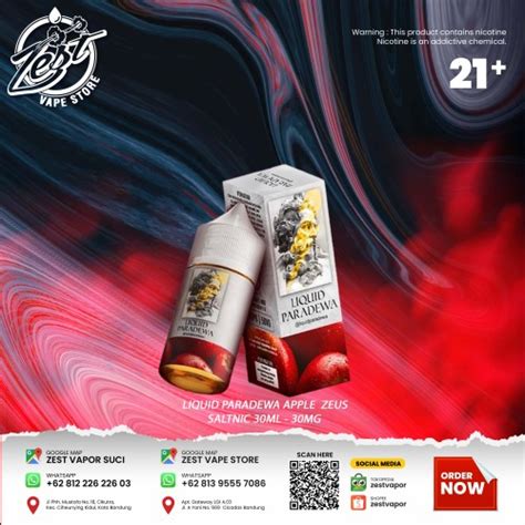 LIQUID PARADEWA APPLE ZEUS SALTNIC Toko Vape Murah