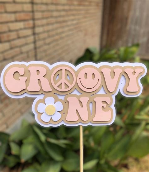 Groovy One Cake Topper Retro First Birthday Cake Topper Boho Cake