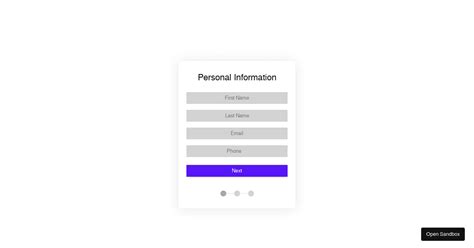 Multi Step Form Codesandbox