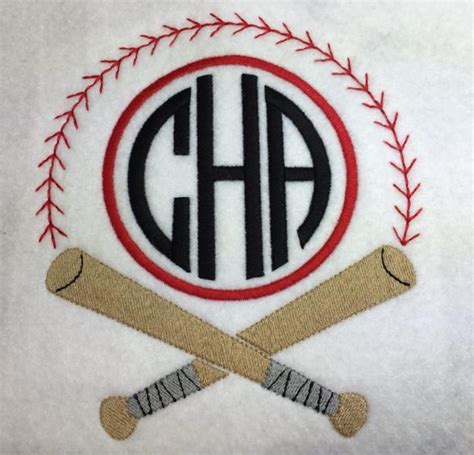 Baseball Monogram Frame Only 10 Sizes Included Embroidery Design