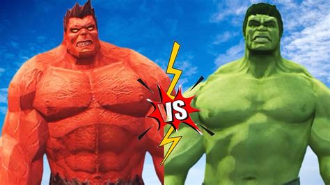 Red Hulk Vs Green Hulk Epic Battle Youtube